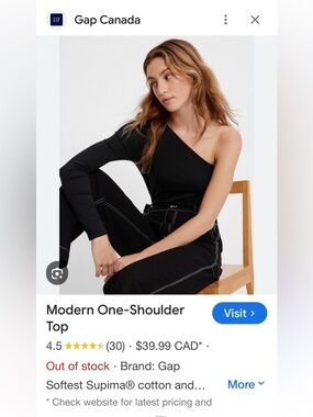 Gap one shoulder top S, never worn